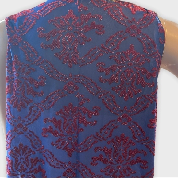 LULAROE sleeveless  Blue and red Joy Vest/kimono - Picture 8 of 13